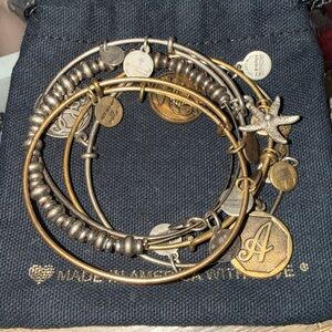Alex and Ani Silver and Gold Charm Bracelets